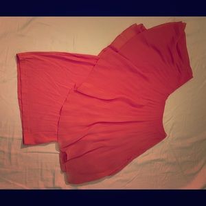 Coral off shoulder party dress